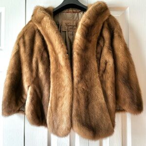 Vintage Mink Fur Stole Shrug